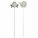 Gartenstab Konia, 2 sort., Frosch, Schnecke, H 90,00 cm,...