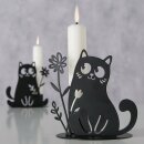 Kerzenleuchter Mollie, 2 sort., Katze, Rund, H 9,50 cm, L...
