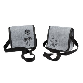 Tasche 17x20cm Filz gr.Blume