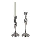 Leuchter rund 10x25 cm, Alu Nickel