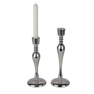 Leuchter rund 10x30 cm, Alu Nickel