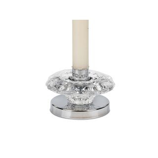 Leuchter 9x6cm Silber - Glas