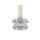 Leuchter 9x6cm Silber - Glas