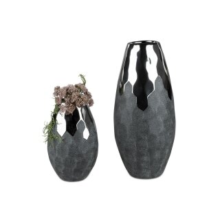 Vase 26 cm Anthrazit-Silber