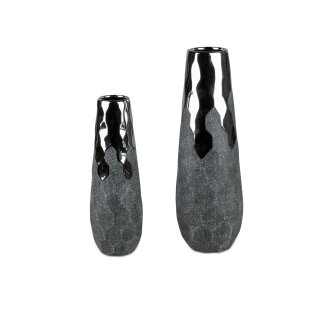 Vase 29 cm Anthrazit-Silber