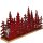 Metall Windlicht "Sirka" auf Holzplatte, L53cm, B13cm, H20cm, rot