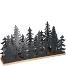 Metall Windlicht "Sirka" auf Holzplatte, L53cm,...