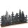 Metall Windlicht "Sirka" auf Holzplatte, L53cm, B13cm, H20cm, grau