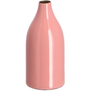 Metall Vase "Agna", D7,5cm, H12cm, außen glanz emailliert, rosa