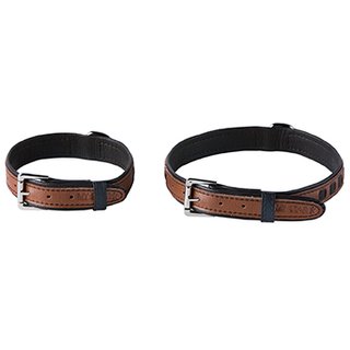 LEDER HUNDEHALSBAND  MY STAR  WEAVING BRAUN 31-41 CM