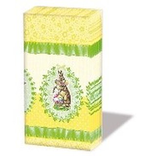 Taschentücher  21,5x21,5cm 10 Stück "Nostalgic Easter Yellow", AMBIENTE