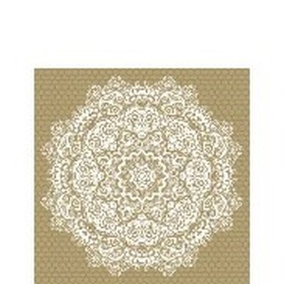 Serviette 25 x 25 cm  3 lagig, 20 Stück pro Packung "Lace Flower Gold FSC Mix" AMBIENTE