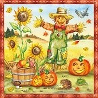 Serviette 25 x 25 cm  3 lagig, 20 Stück pro Packung "Scarecrow FSC Mix" AMBIENTE