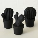 Dekoaufsteller Kaktus, 3 sort., H 10 cm, Keramik, Schwarz...