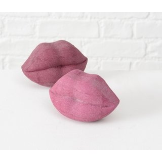 Dekoaufsteller Lips, 2 sort., H 6,5 cm, B 15 cm Kunststoff, Rot Kunstharz rot